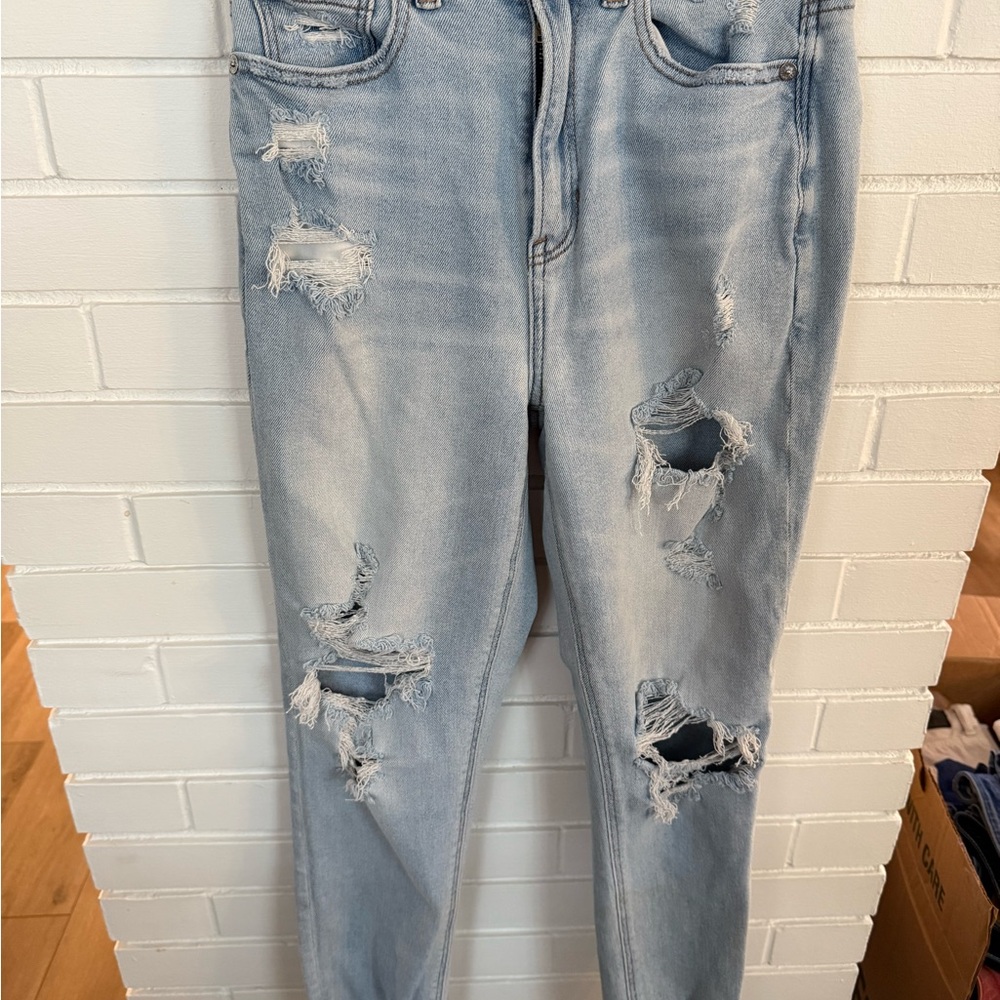 American Eagle Outfitters Blue Boyfriend Jeans Distressed Casual